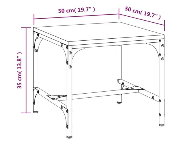 Masuta de cafea, negru, 50x50x35 cm, lemn compozit