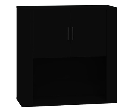 Стенен шкаф, черен, 80x33x80 см, инженерно дърво