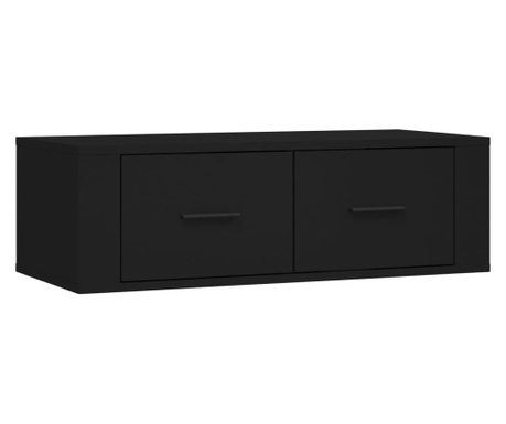 Dulap TV suspendat, negru, 80x36x25 cm, lemn compozit
