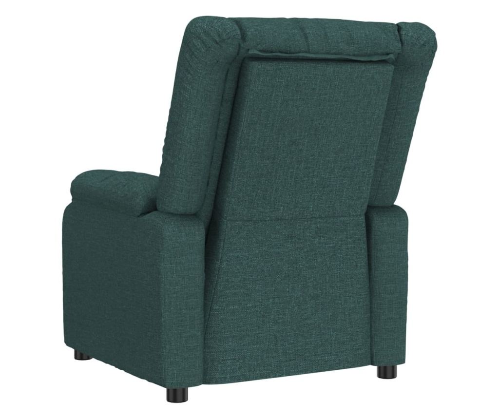 Fotoliu de masaj electric, verde închis, material textil - 6