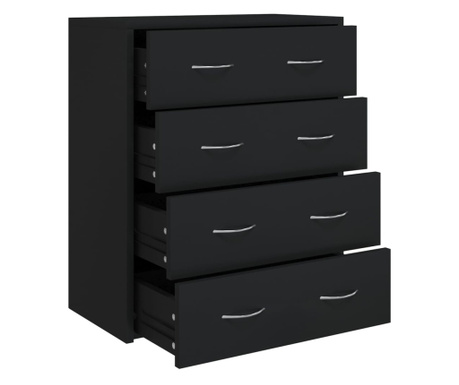 Сайдборд с 4 чекмеджета, 60x30,5x71 см, черен