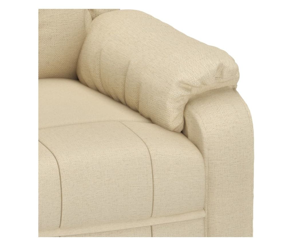 Reclining electric massage armchair, cream, textile - 9