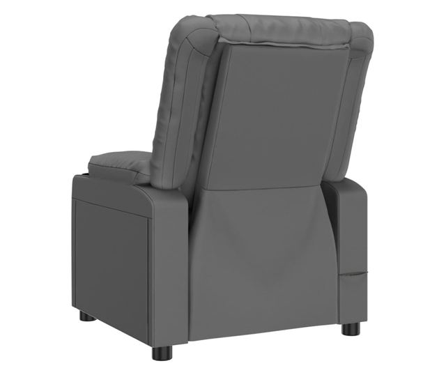 Električna masažna fotelja, siva, eko koža