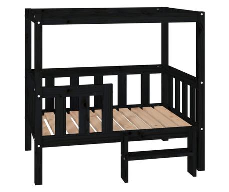 Krevet za pse crna 95,5x73,5x90 cm od masivne borovine