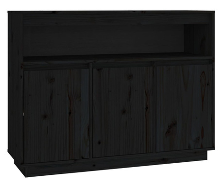Servantă, negru, 104,5x34x80 cm, lemn masiv de pin