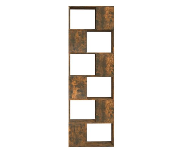 füstös tölgyszínű térelválasztó könyvszekrény 60x24x186 cm