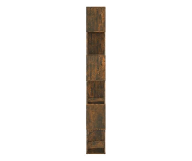 füstös tölgyszínű térelválasztó könyvszekrény 60x24x186 cm