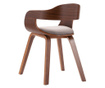 Scaun de masă, gri taupe, lemn curbat & piele ecologică