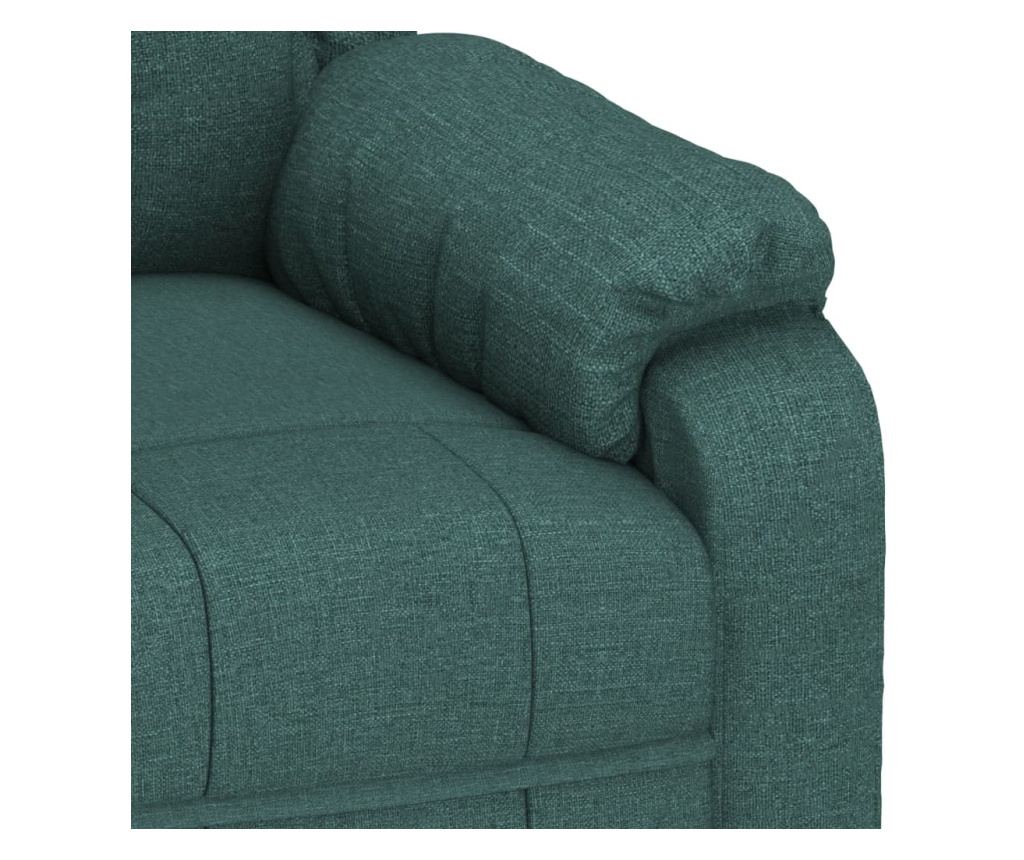 Fotoliu de masaj electric, verde închis, material textil - 9