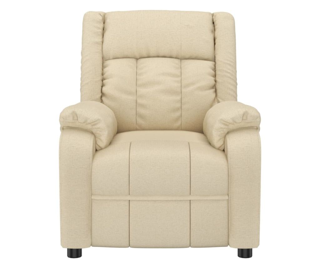 Reclining electric massage armchair, cream, textile - 4