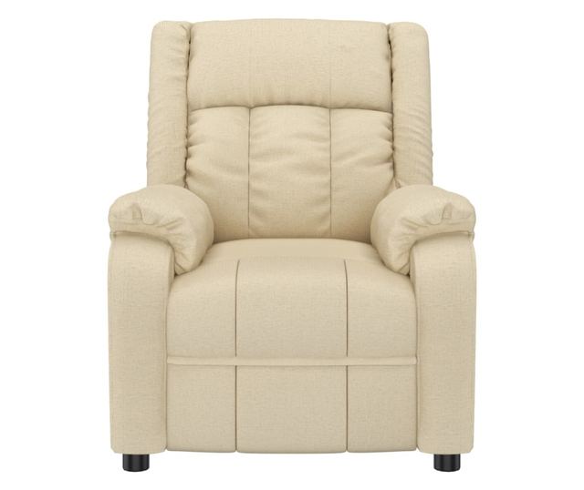 Електрически масажен фотьойл с функция за накланяне, кремав, текстил