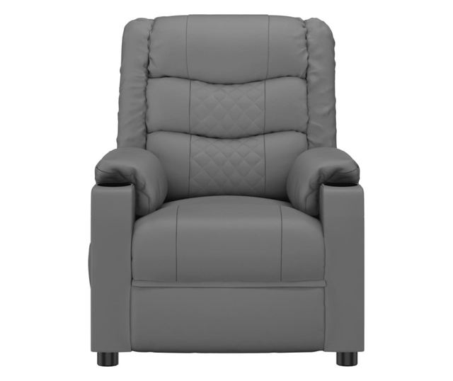 Električna masažna fotelja, siva, eko koža