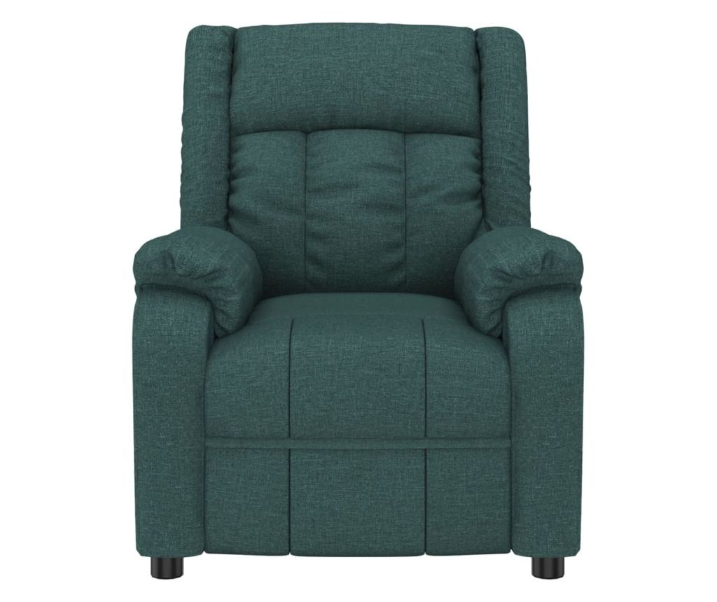 Fotoliu de masaj electric, verde închis, material textil - 4