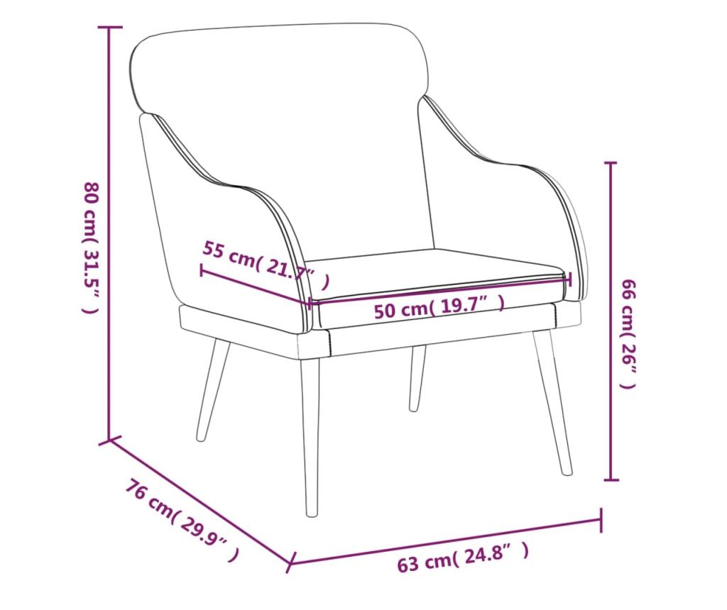 Фотьойл, цвят бордо, 63x76x80 см, изкуствена кожа - 8
