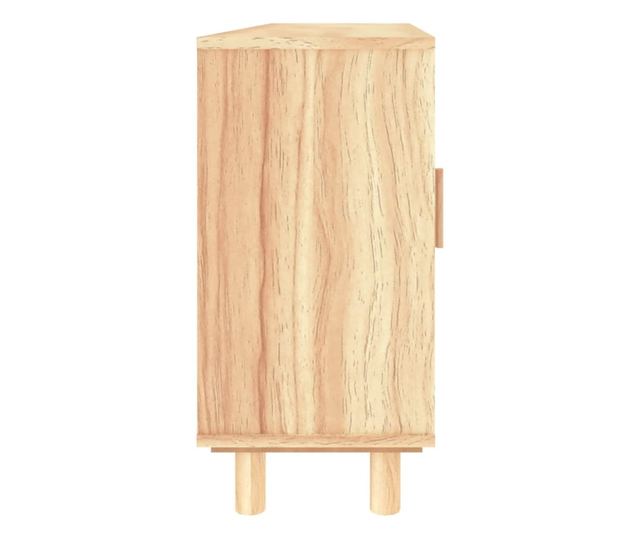 Komoda smeđa 105x30x60 cm masivna borovina i prirodni ratan