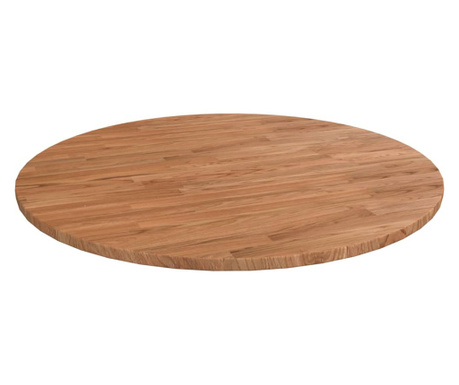 Blat de masă rotund maro deschis Ø90x1,5 cm lemn stejar tratat