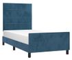 Рамка за легло с табла, тъмносиня, 100x200 см, кадифе
