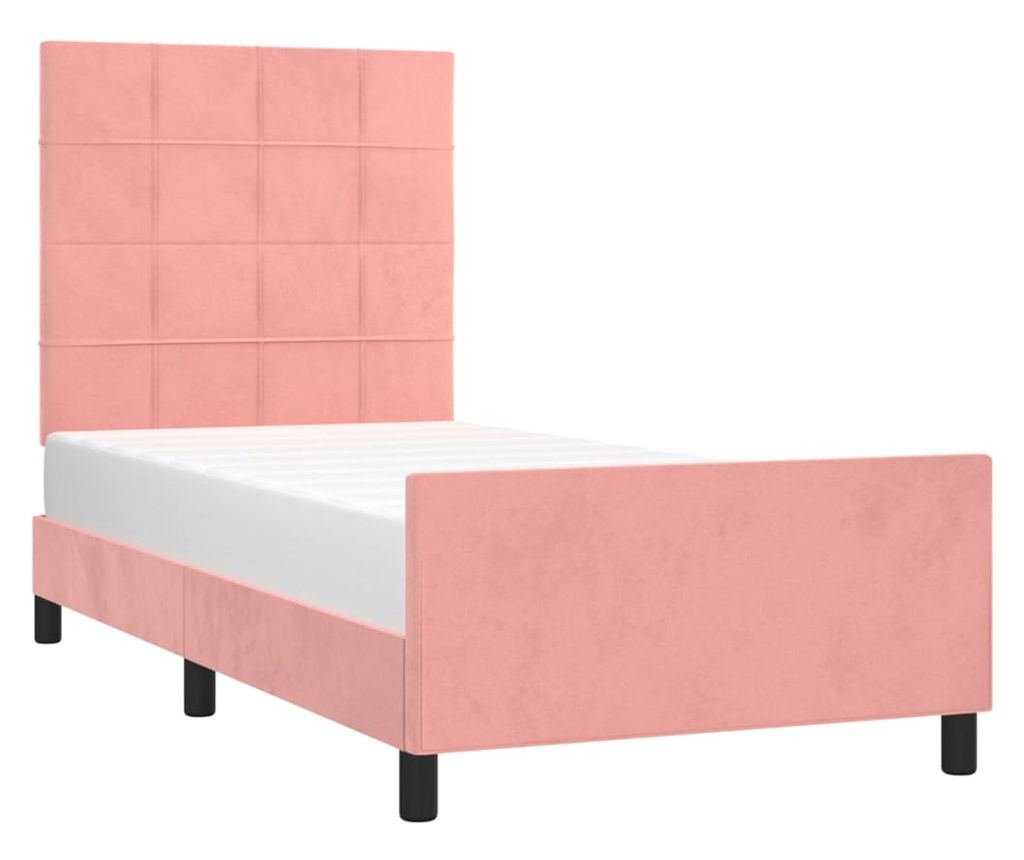 Легло с табла, розово, 100x200 см, кадифе - 3