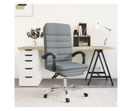 Сгъваемо офис кресло с масаж, светло сиво, текстил