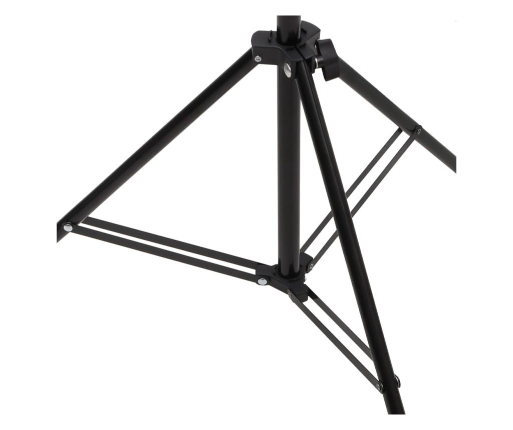 Stalak za pozadinu u obliku slova T crni 201x60x(70-200) cm - 6