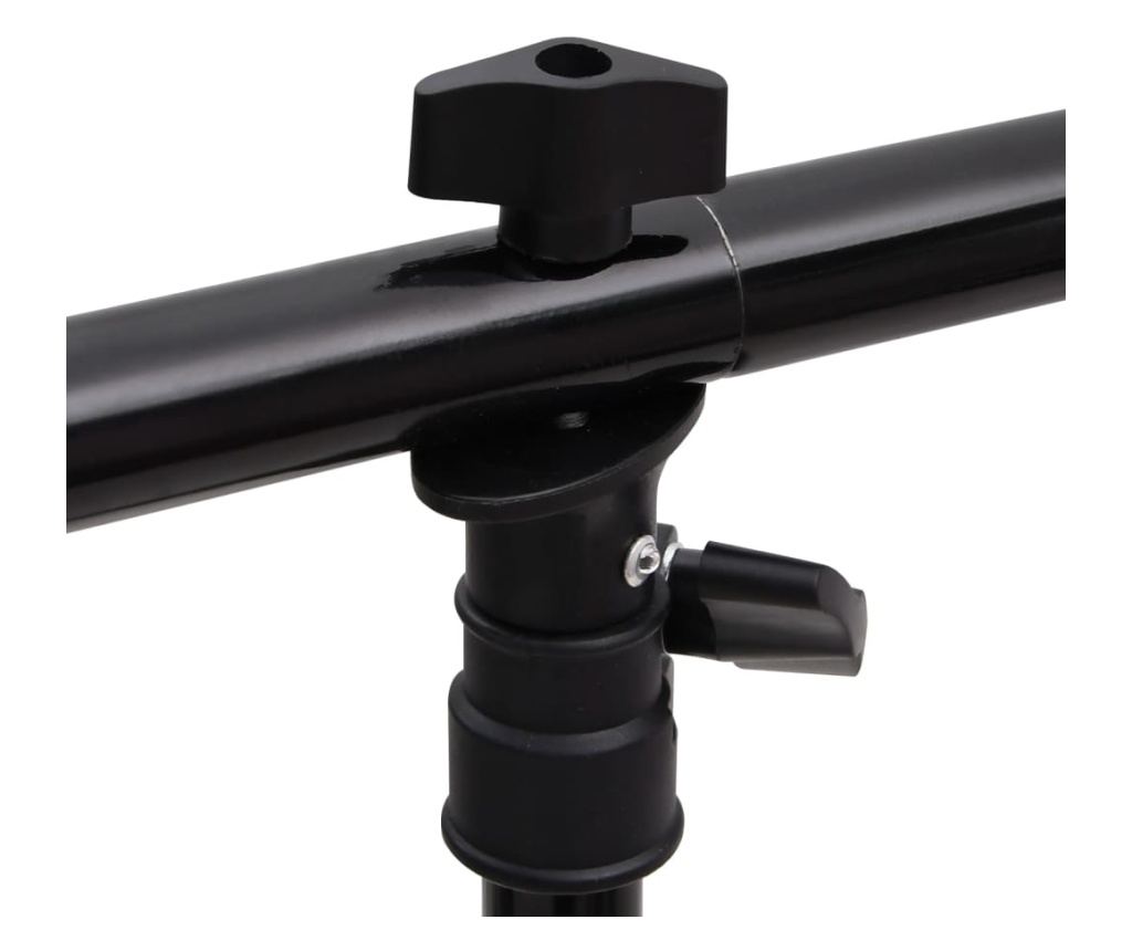 Stalak za pozadinu u obliku slova T crni 201x60x(70-200) cm - 8