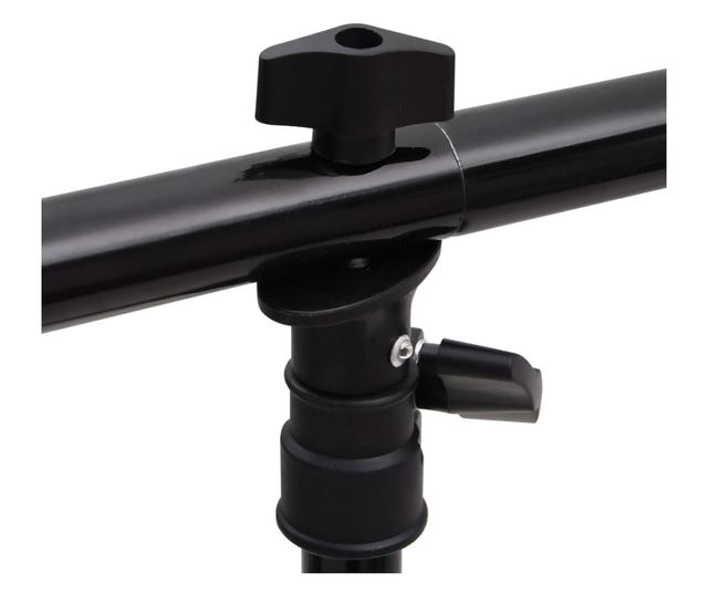 Stalak za pozadinu u obliku slova T crni 201x60x(70-200) cm