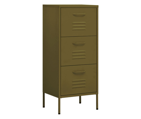 Шкаф за съхранение, маслиненозелен, 42,5x35x101,5 см, стомана