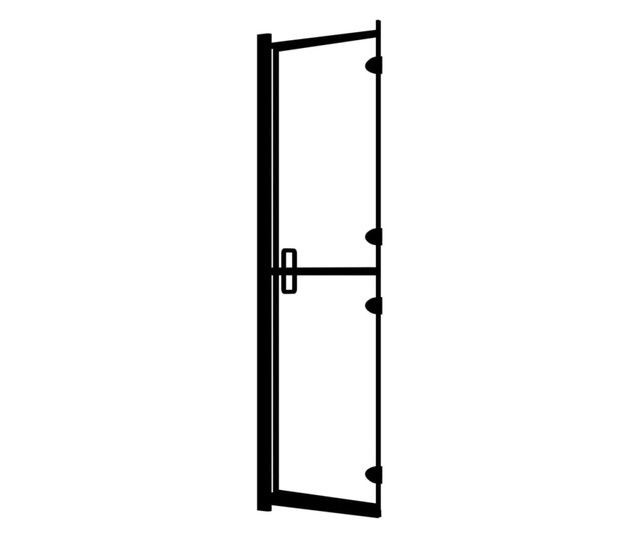fekete ESG zuhanykabin összecsukható ajtóval 120x140 cm
