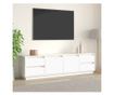 Comodă TV, alb, 176x37x47,5 cm, lemn masiv de pin