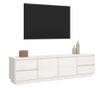 Comodă TV, alb, 176x37x47,5 cm, lemn masiv de pin