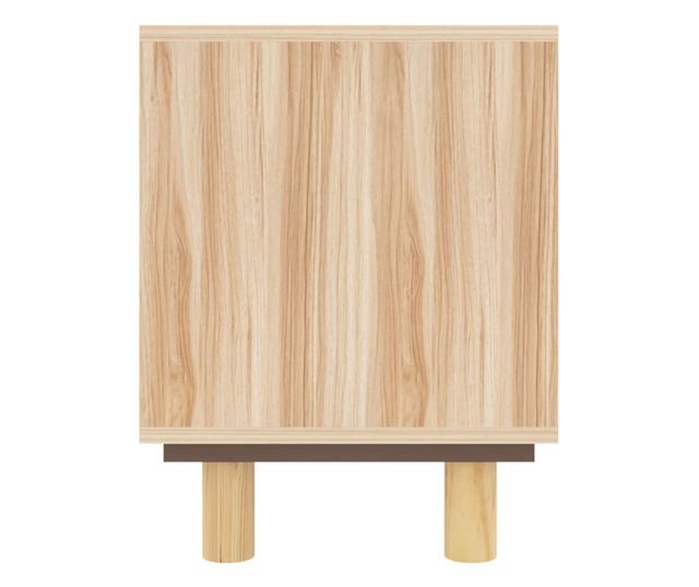 Comodă TV, maro, 105x30x40 cm lemn masiv pin și ratan natural