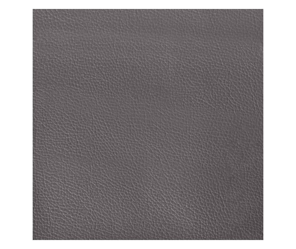 Двуместен диван с възглавници, сив, 120 см, изкуствена кожа - 7