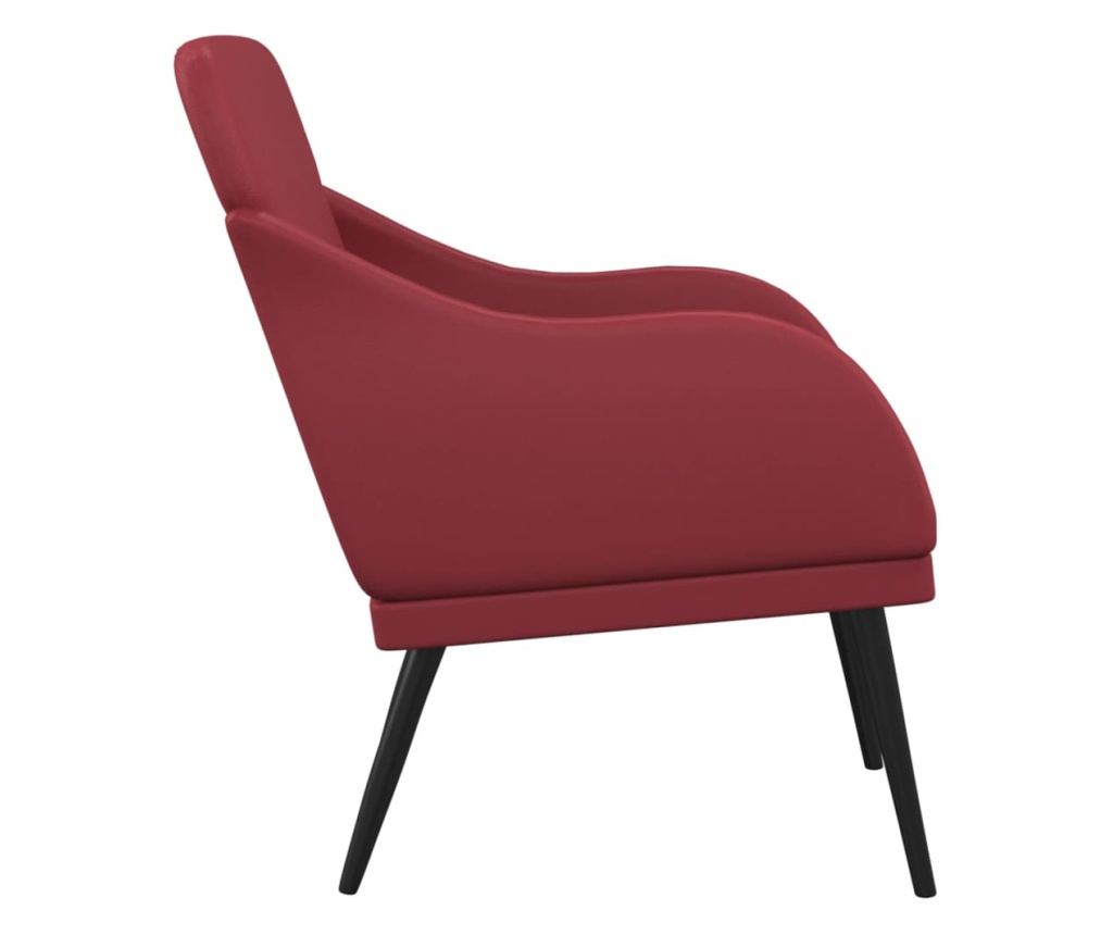 Фотьойл, цвят бордо, 63x76x80 см, изкуствена кожа - 4