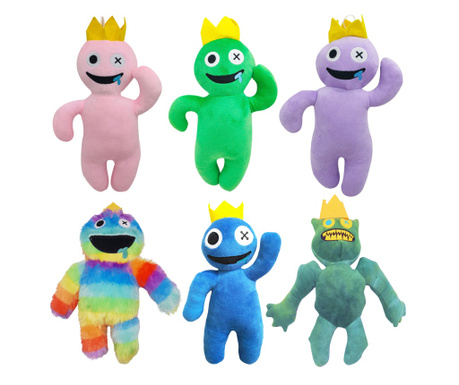 Hat darabos plüss játék készlet IdeallStore® Rainbow Friends Roblox, The Kings, 30 cm, többszínű, többféle színű