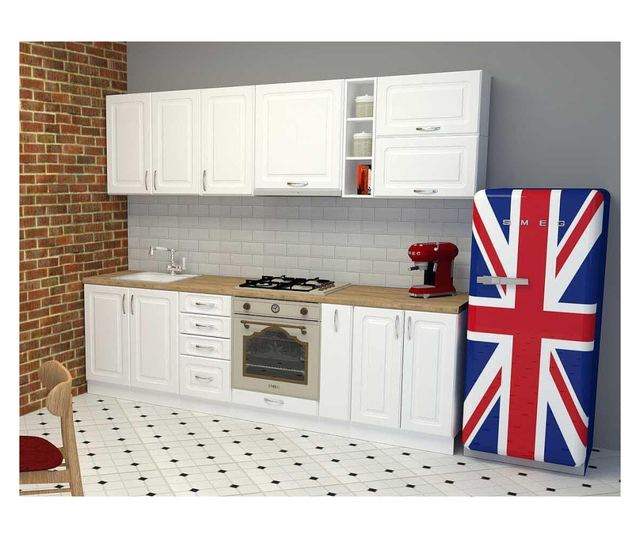 Corp superior de bucatarie Sani Kvadric 30x72 cm Alb MDF