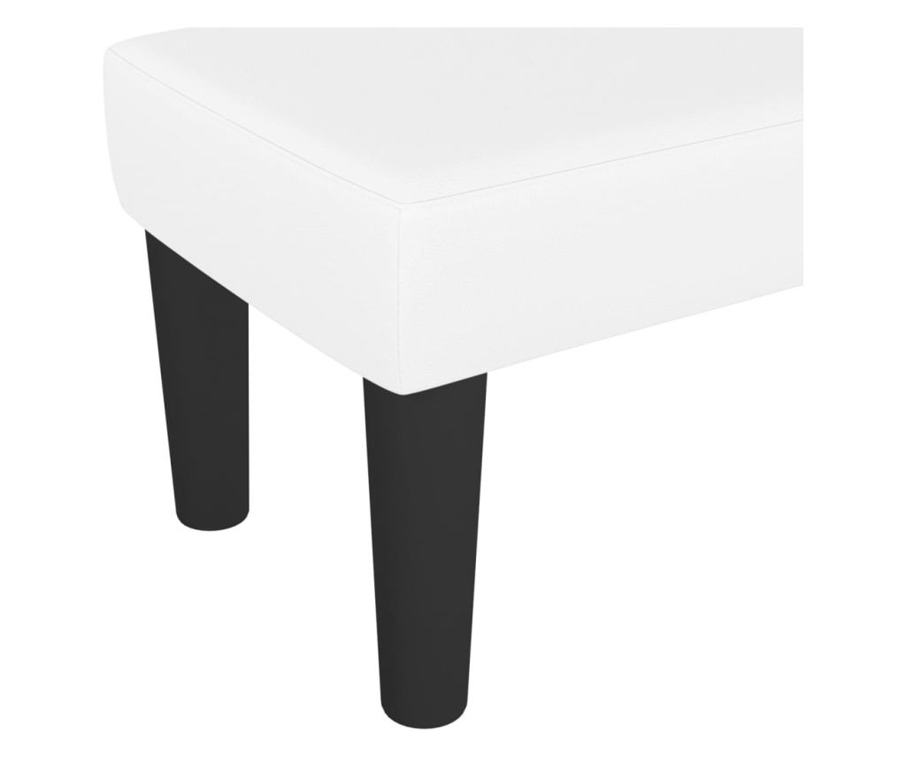 fehér műbőr pad 100 x 30 x 30 cm - 8