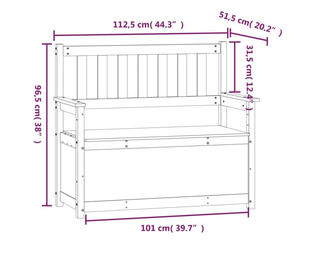fehér tömör fenyőfa pad 112,5 x 51,5 x 96,5 cm - 17