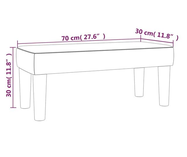kék szövet pad 70 x 30 x 30 cm