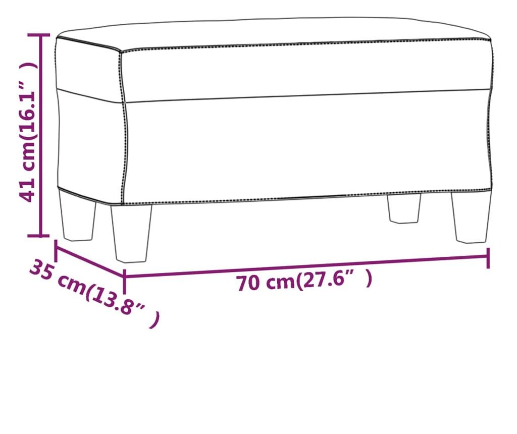 világosszürke mikroszálas szövet pad 70 x 35 x 41 cm - 12