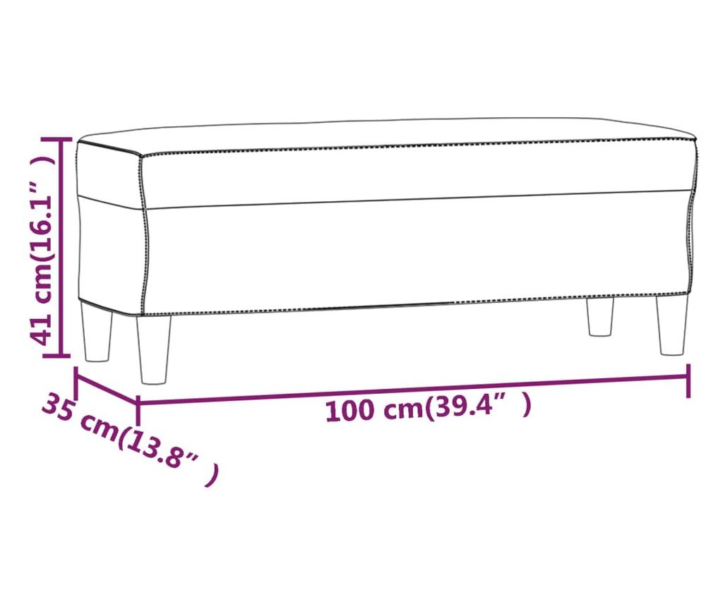 barna szövet pad 100 x 35 x 41 cm - 10