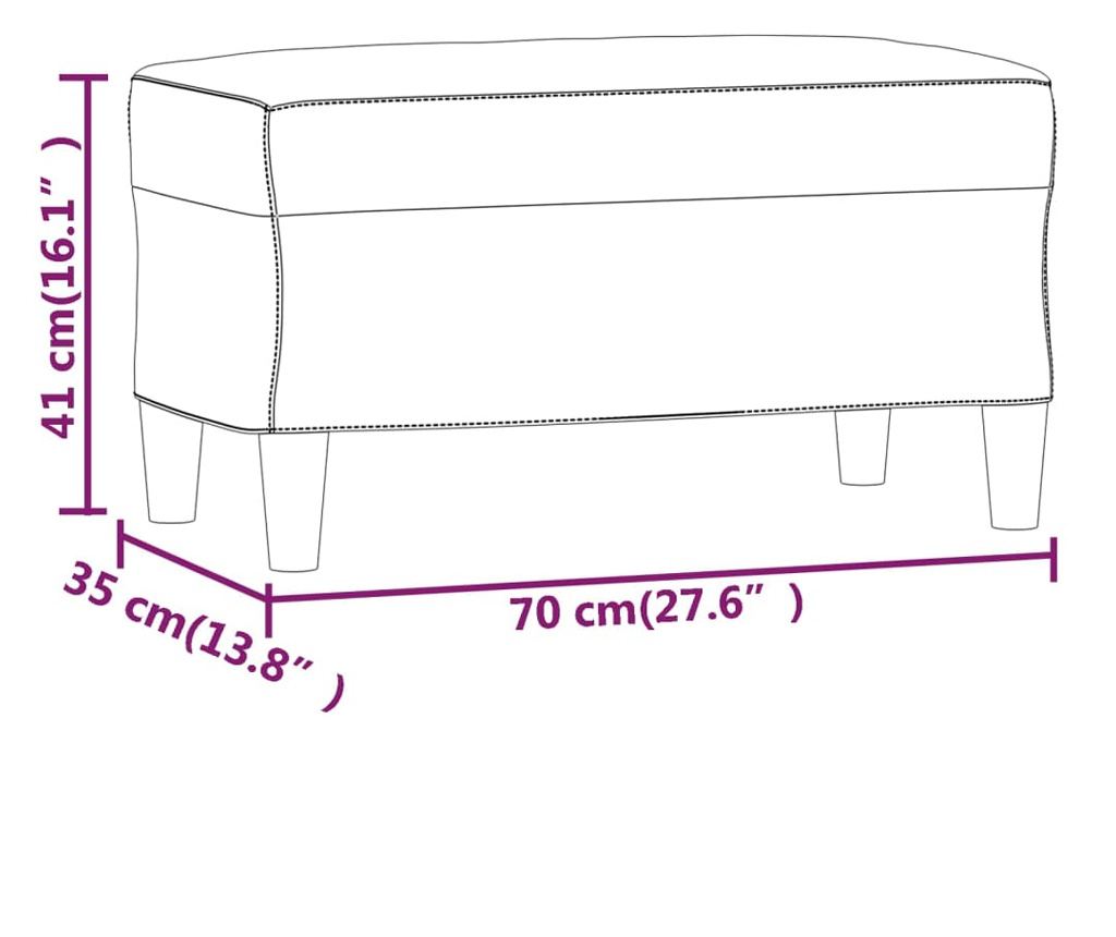 barna szövet pad 70 x 35 x 41 cm - 10
