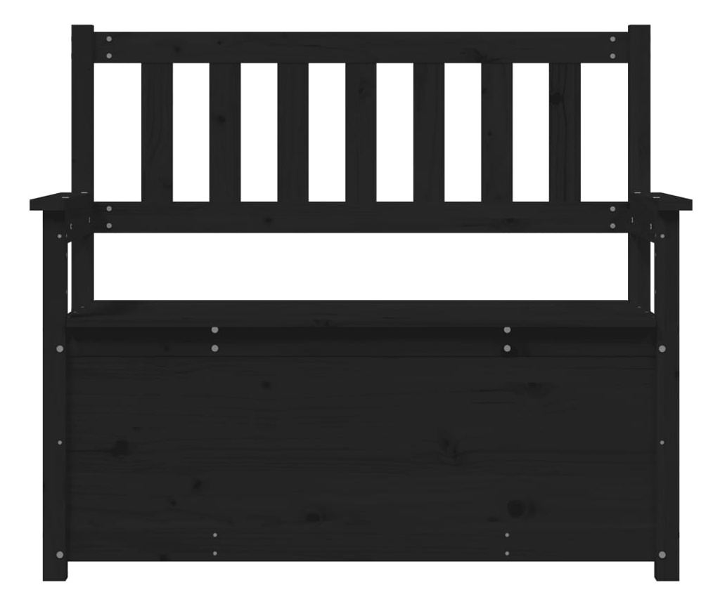 fekete tömör fenyőfa pad 112,5 x 51,5 x 96,5 cm - 6