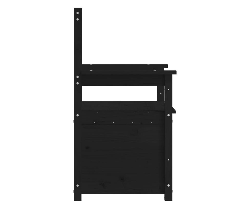 fekete tömör fenyőfa pad 112,5 x 51,5 x 96,5 cm - 7