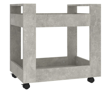 betonszürke szerelt fa asztal-kocsi 60 x 45 x 60 cm