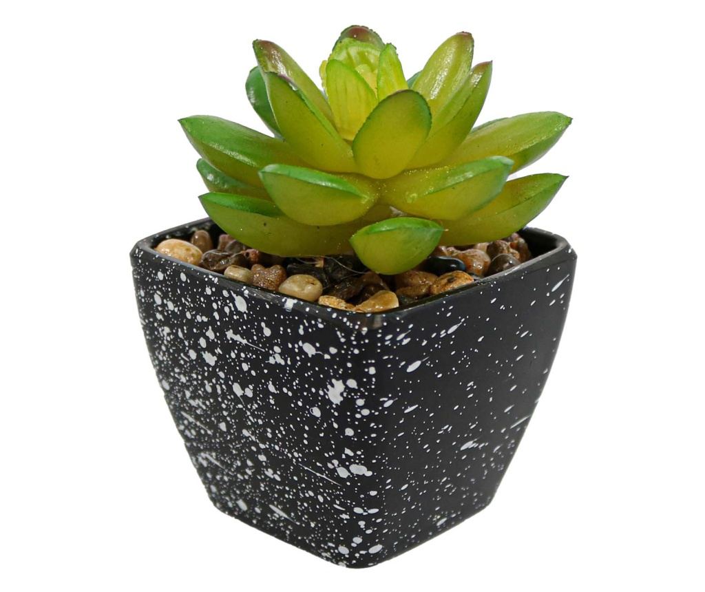 Mesterséges zamatos növény, zöld, műanyag, 9cm - 2