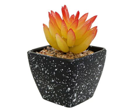 Mesterséges zamatos növény, narancssárga, műanyag, 9cm