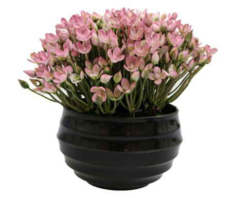 Virágcserép, rózsaszín, műanyag, 16Cm