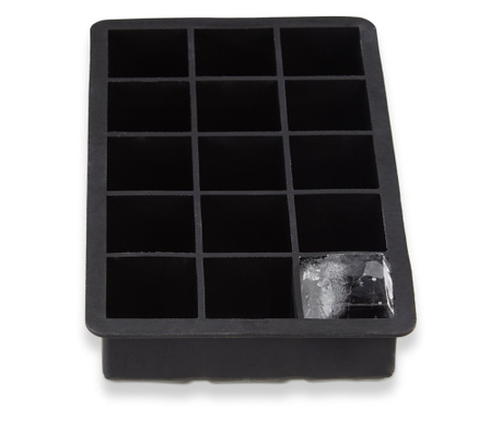Forma silicon pentru cuburi de gheata, Relaxdays, negru, pentru 15 cuburi, 3.5 cm