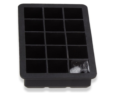 Forma silicon pentru cuburi de gheata, Relaxdays, negru, pentru 15 cuburi, 2.5 cm