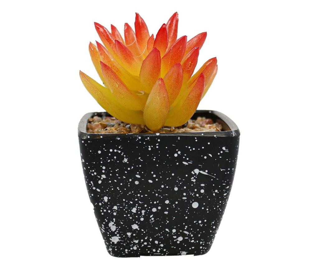 Mesterséges zamatos növény, narancssárga, műanyag, 9cm - 3